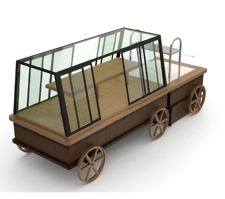 ชั้นจำหน่ายสินค้า wood car UN-F01 ขนาด 2.4 * 1.45 เมตร รับประกันสินค้า 1ปี