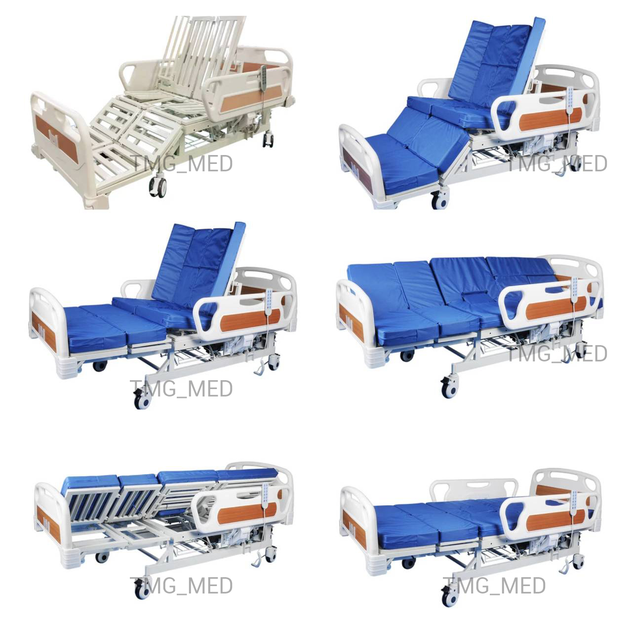 เตียงไฟฟ้าแบบปรับนั่ง ราวปีกนก 2 ชิ้น ผู้ป่วยติดเตียง (มีช่องขับถ่าย ปรับสูงต่ำไม่ได้)
