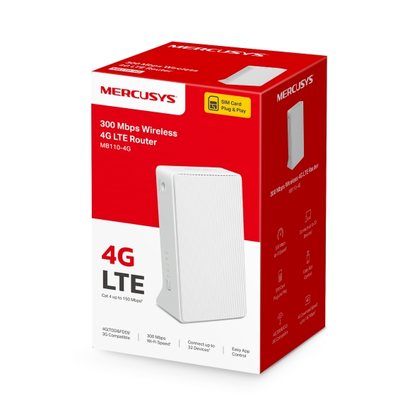 MB110-4G เราเตอร์ 4G LTE Wireless N 300 Mbps 4G Wi-Fi Routers / MB110-4G รับประกันสินค้า 3ปี