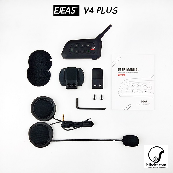 EJEAS V4 Plus บลูทูธติดหมวกกันน็อค Motorcycle Helmet Intercom Bluetooth Headset (แพคเดี่ยว)