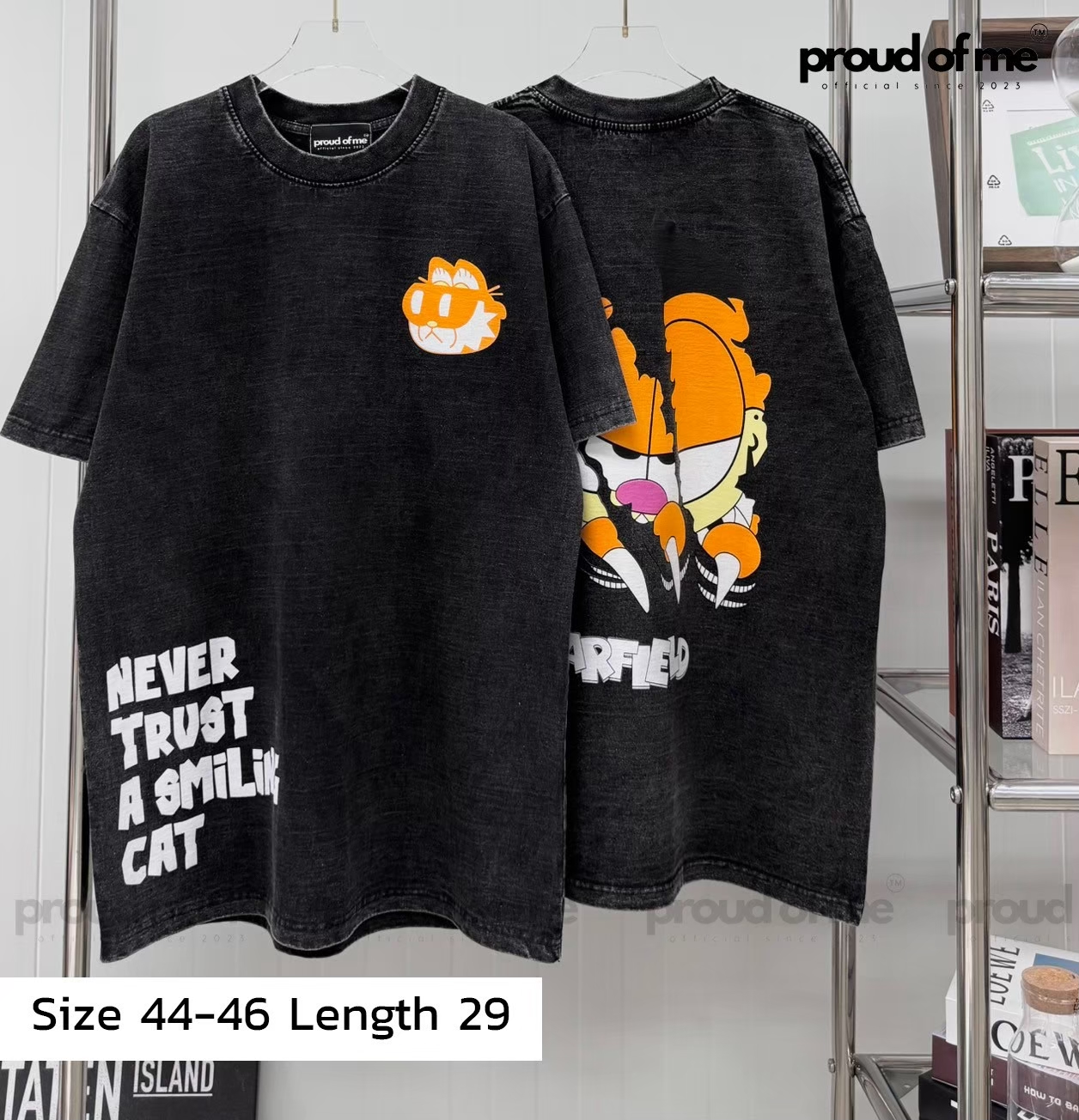 เสื้อยืดงานฟอกลายแมวการ์ฟิว