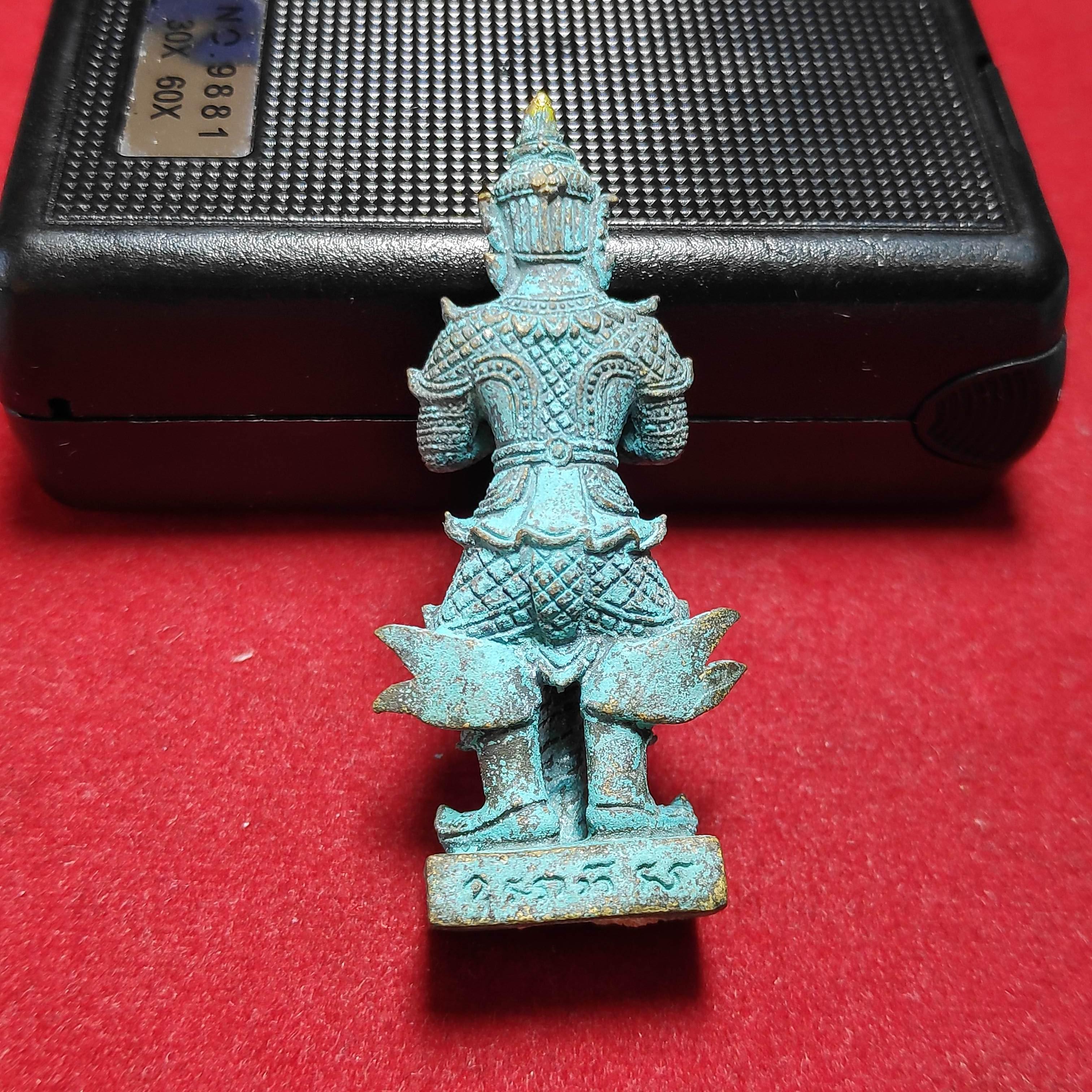 รูปหล่อท้าวเวสสุวรรณ12อธิบดียอดทองกระบองยอดเพชรเนื้อสนิมเขียววัดตาดงปี2558