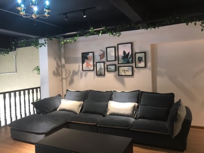 ชุดรูปกรอบลอย Nature (Pink Green)+นาฬิกา ภาพกรอบลอยมีขอบ(สีดำ) 7 ชิ้น + นาฬิกา พร้อมวัสดุติดตั้ง