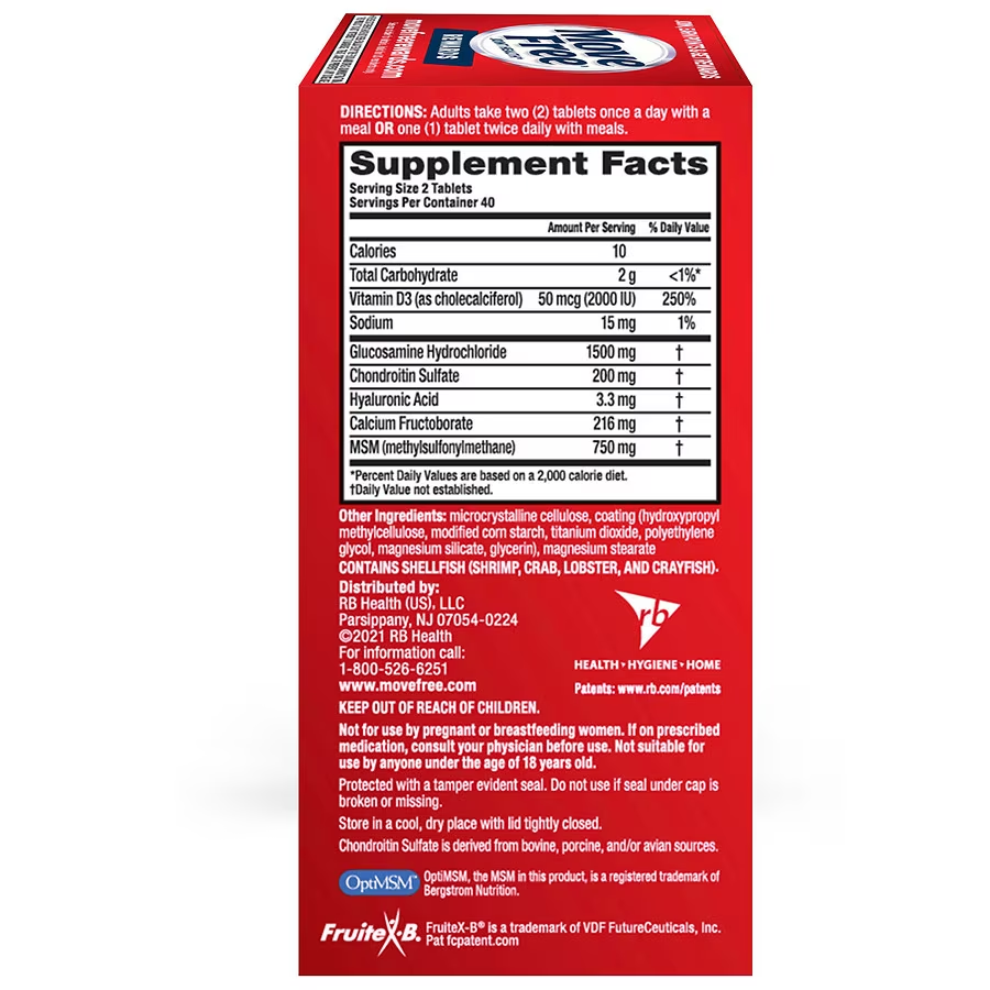 Schiff Move Free Advanced Plus MSM & Vitamin D ฉลากน้ำเงิน 80 เม็ด หมดอายุ 07/2027