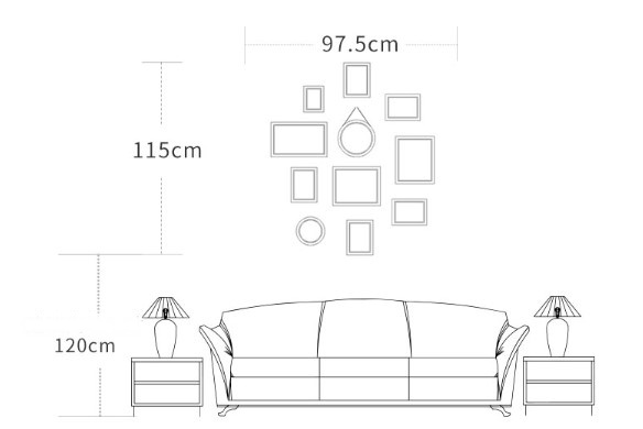 ชุดกรอบรูปติดผนัง Vertical set 11 (Black&White-Nordic) กรอบรูปไม้ 9 ชิ้นพร้อมภาพตามแบบ + รูปแคนวาส 2 ชิ้นและวัสดุติดตั้ง