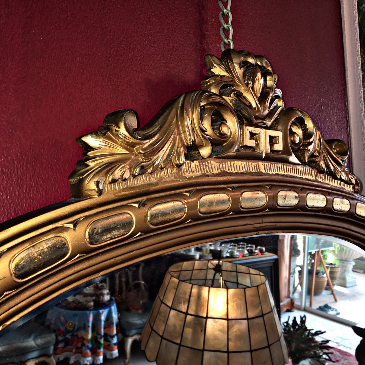 Classic French Oval Gilt wood mirror