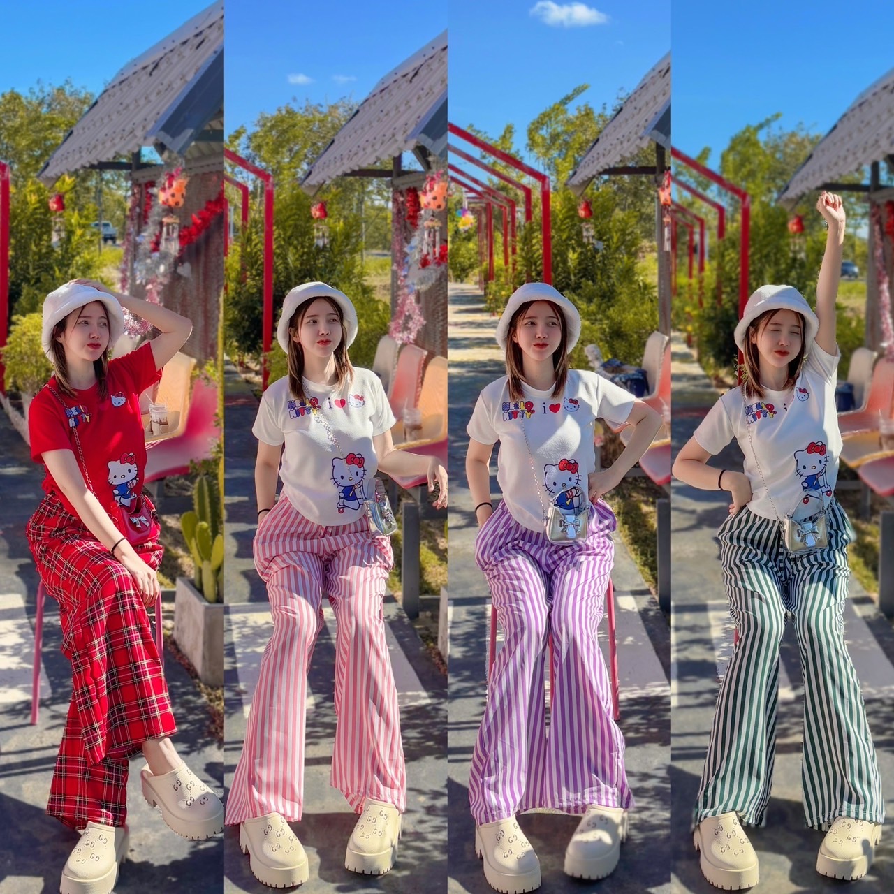 เซตเสื้อเอวย่น น้องตี้ กางเกงขายาวผ้าไหมอิตาลี่ อก32-38 เอว24-34 สพ44 กางเกงยาว40