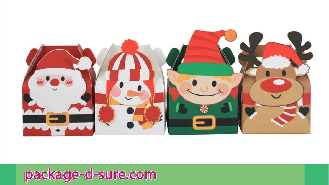 กล่องหูหิ้วเล็ก สีขาว 11x8.5x8 ลาย Snowman