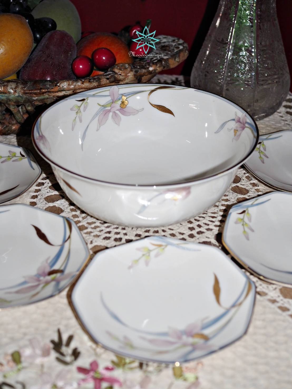 HOYA Orchid ชุดจานขนม 6 ชิ้น