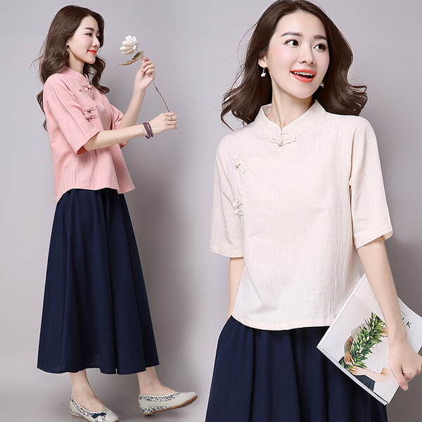กระโปรงผ้าฝ้าย สีแดง / สีน้ำเงิน / สีครีม. รหัส VA 43 สินค้าพร้อมส่ง