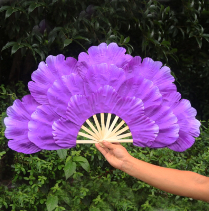 พัดแฟนซี สีม่วง สินค้าพร้อมส่ง