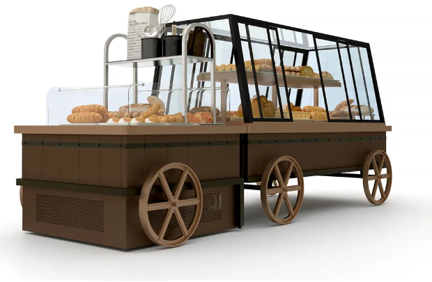 ชั้นจำหน่ายสินค้า wood car UN-F01 ขนาด 2.4 * 1.45 เมตร รับประกันสินค้า 1ปี