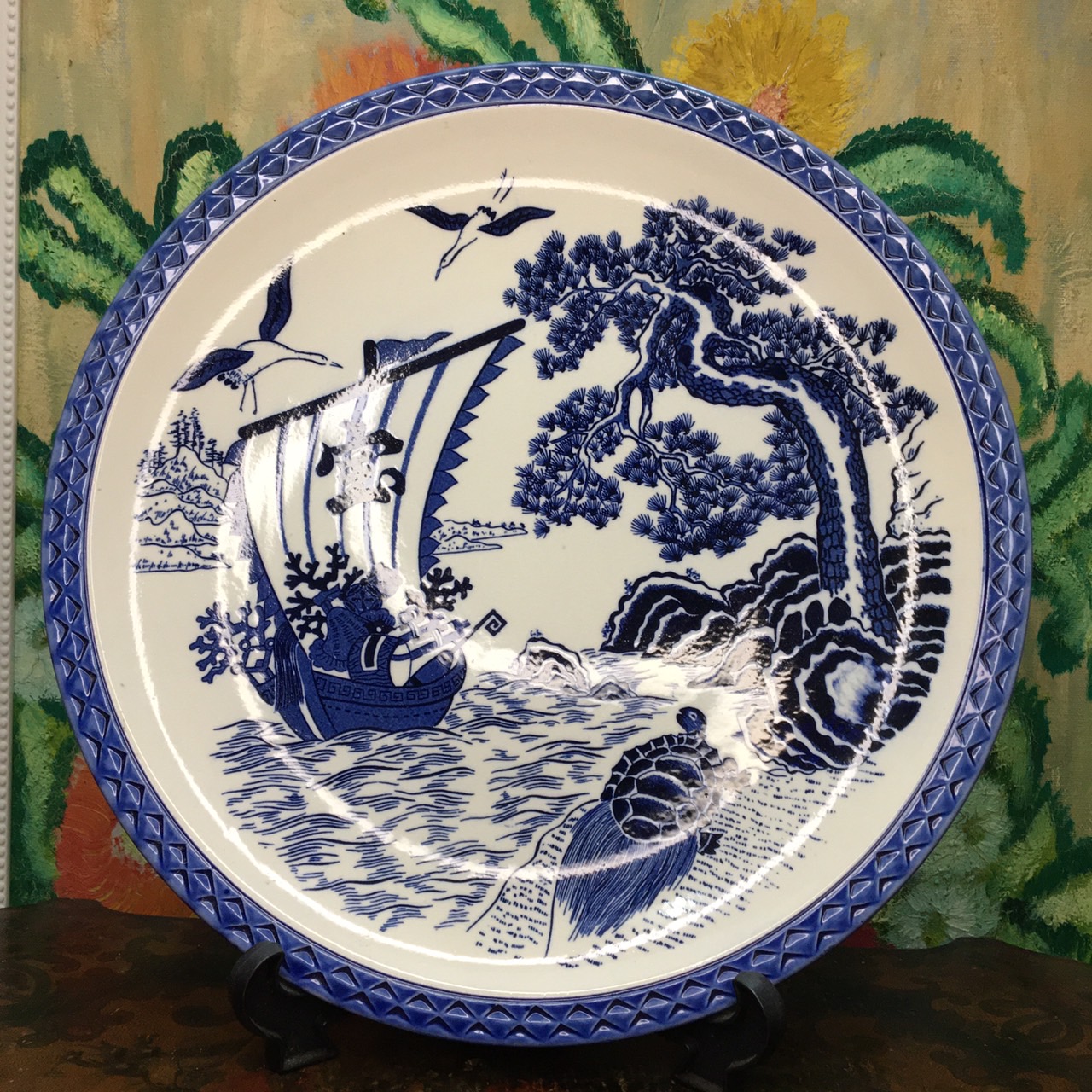 จานลายคราม Blue&white ลายมงคลญี่ปุ่น