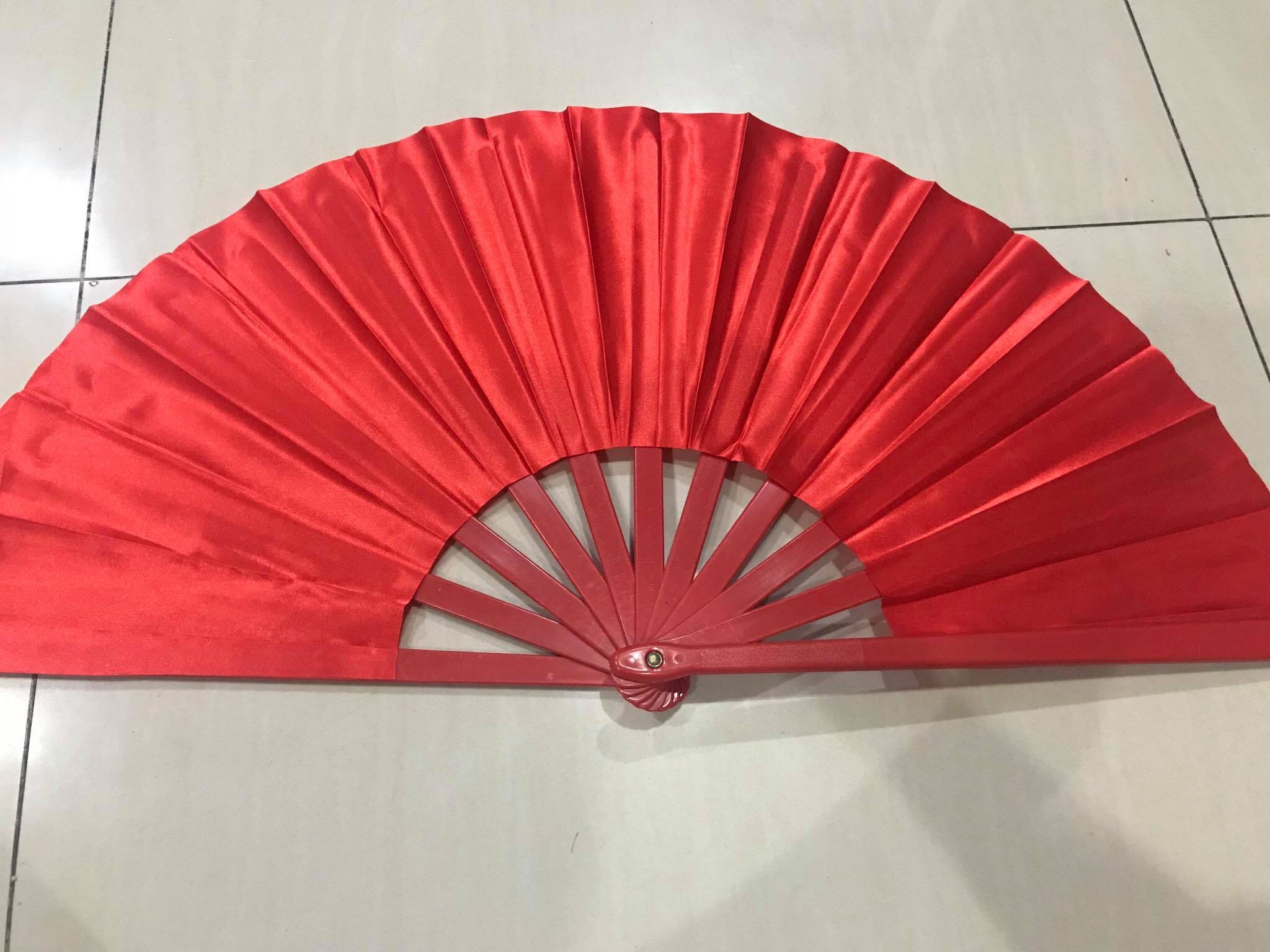 พัดรำไทเก๊กและกังฟู. สีแดงล้วน สินค้าพร้อมส่ง