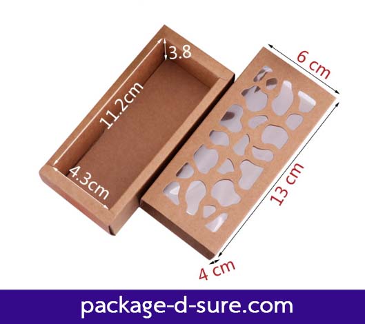 โปรโมชั่น//กล่องมาการองแบบสั้น 4 ชิ้น ลายฉลุ 5.8x12.8x4 สีชมพูอ่อน