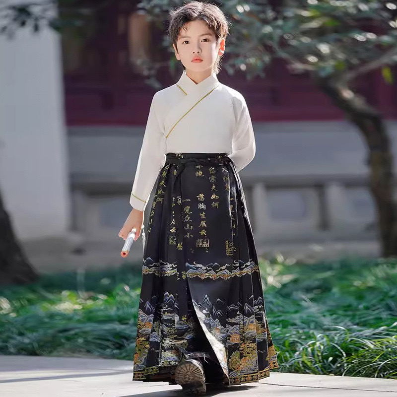 ชุดฮั่นฝู สีดำ รหัส FH 553 สินค้าพร้อมส่ง