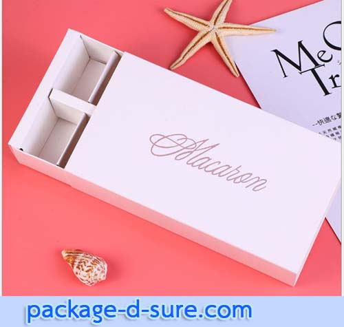โปรโมชั่น//กล่องมาการอง 12 ชิ้น 20x11x5 สีขาวล้วน ลายเซ็นต์ macaron
