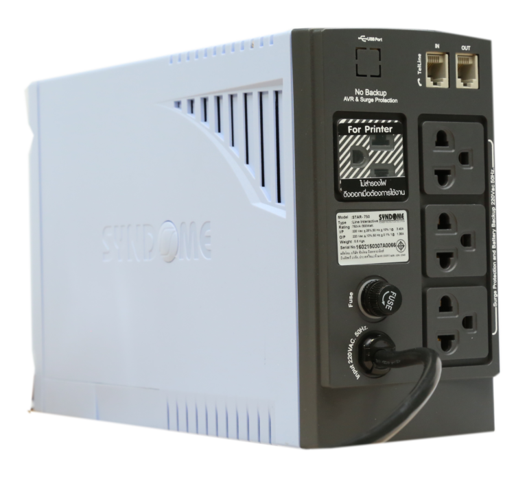 UPS สำรองไฟ Syndome รุ่น STAR-1000 (1000VA/600WATT)