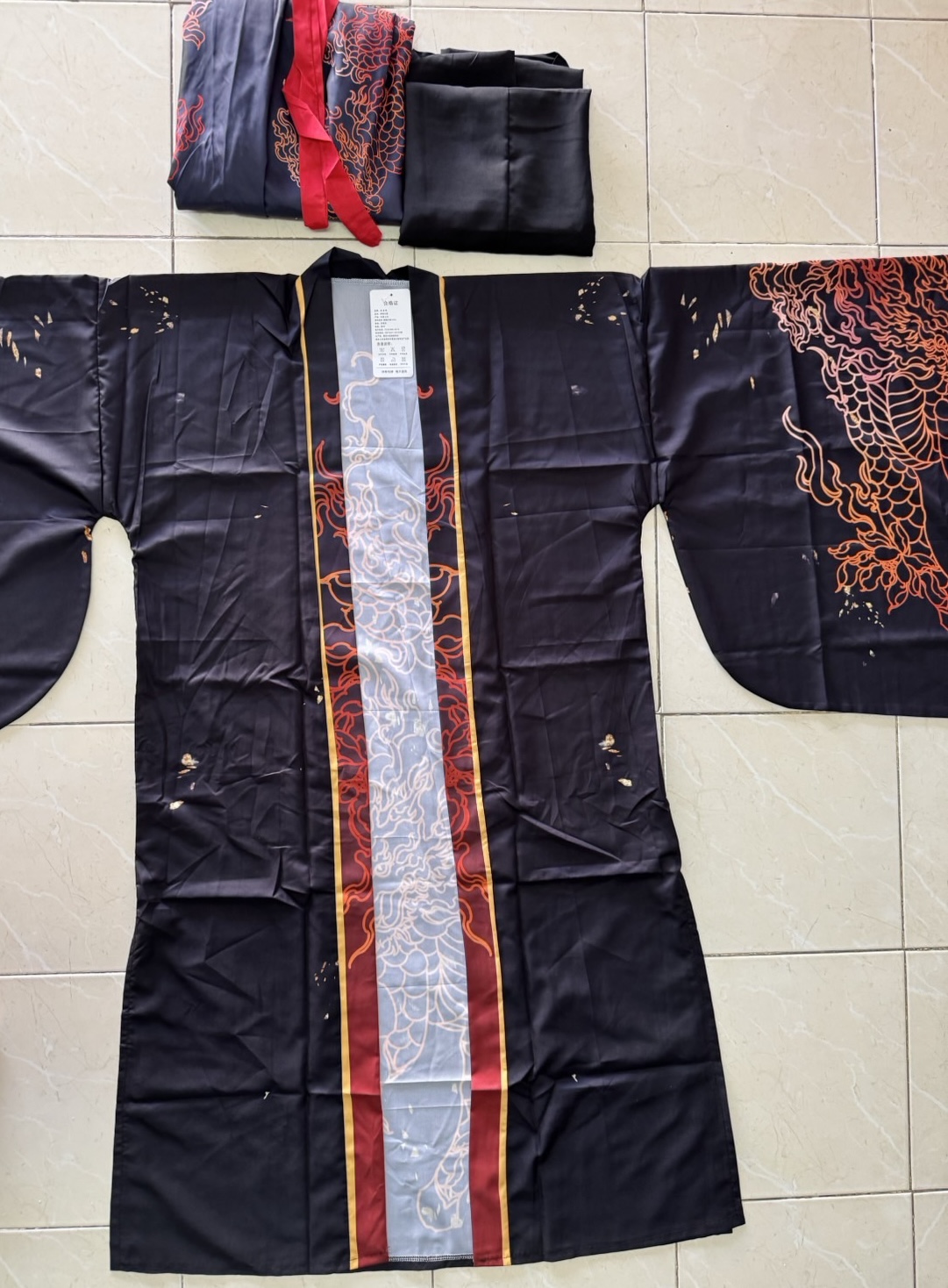 ชุดองค์ชายฮั่น สีดำ พร้อมส่ง รหัส 874 เสื้อดำ+ กระโปรง + เสื้อคลุม