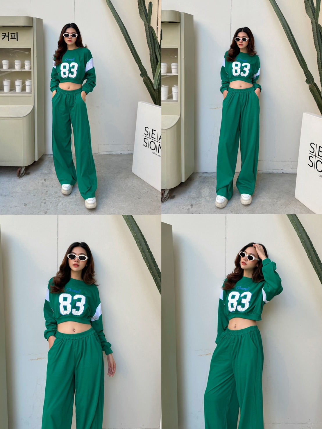 New Collection !!!! Crop Top Style Set เซทเสื้อครอปคอกลมแขนยาวใส่ซกชายและปลายแขน