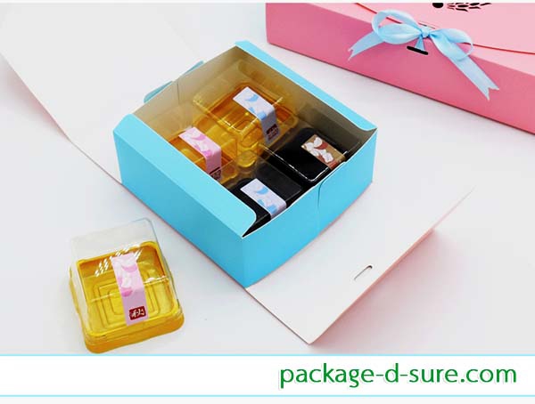 กล่องสี่เหลี่ยมจัตุรัส เปิดบน ไซส์เล็ก 5x11.4x11.4 สีชมพูฟ้า