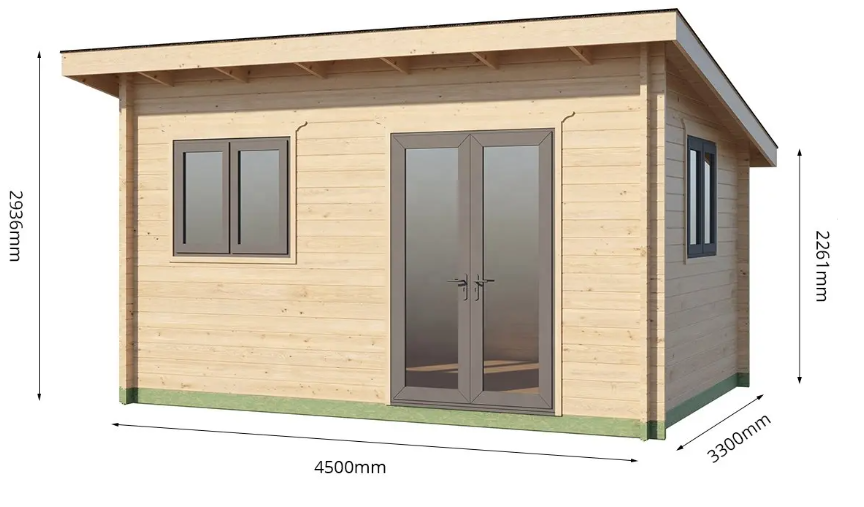 บ้าน ร้านค้า ร้านกาแฟ สำเร็จรูป UN-F03 4.5X3.3meter ** ค่าจัดส่งโดยรถเฮี๊ยบ 18000 บาท