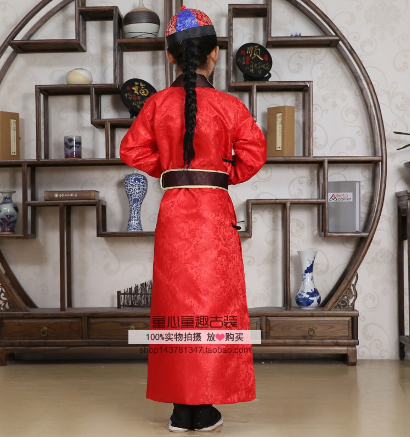 ชุดองค์ชายราชวงค์ชิง สีแดง รหัส HV75 สินค้าพร้อมส่ง