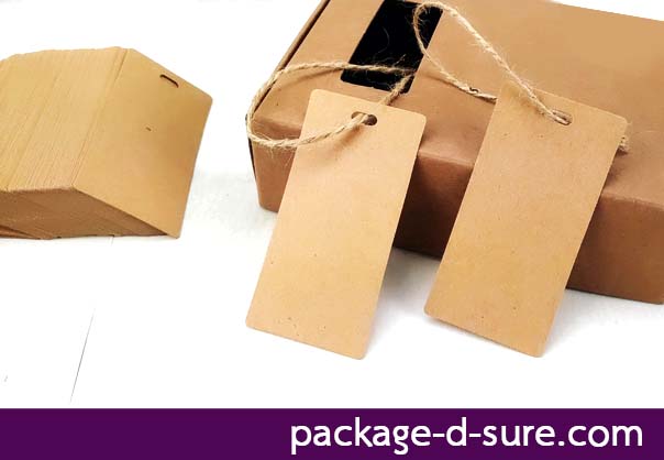 ป้าย TAG กระดาษคราฟ 4x8 cm พร้อมเชือกปอร้อยหู แพ็ค 25 ใบ