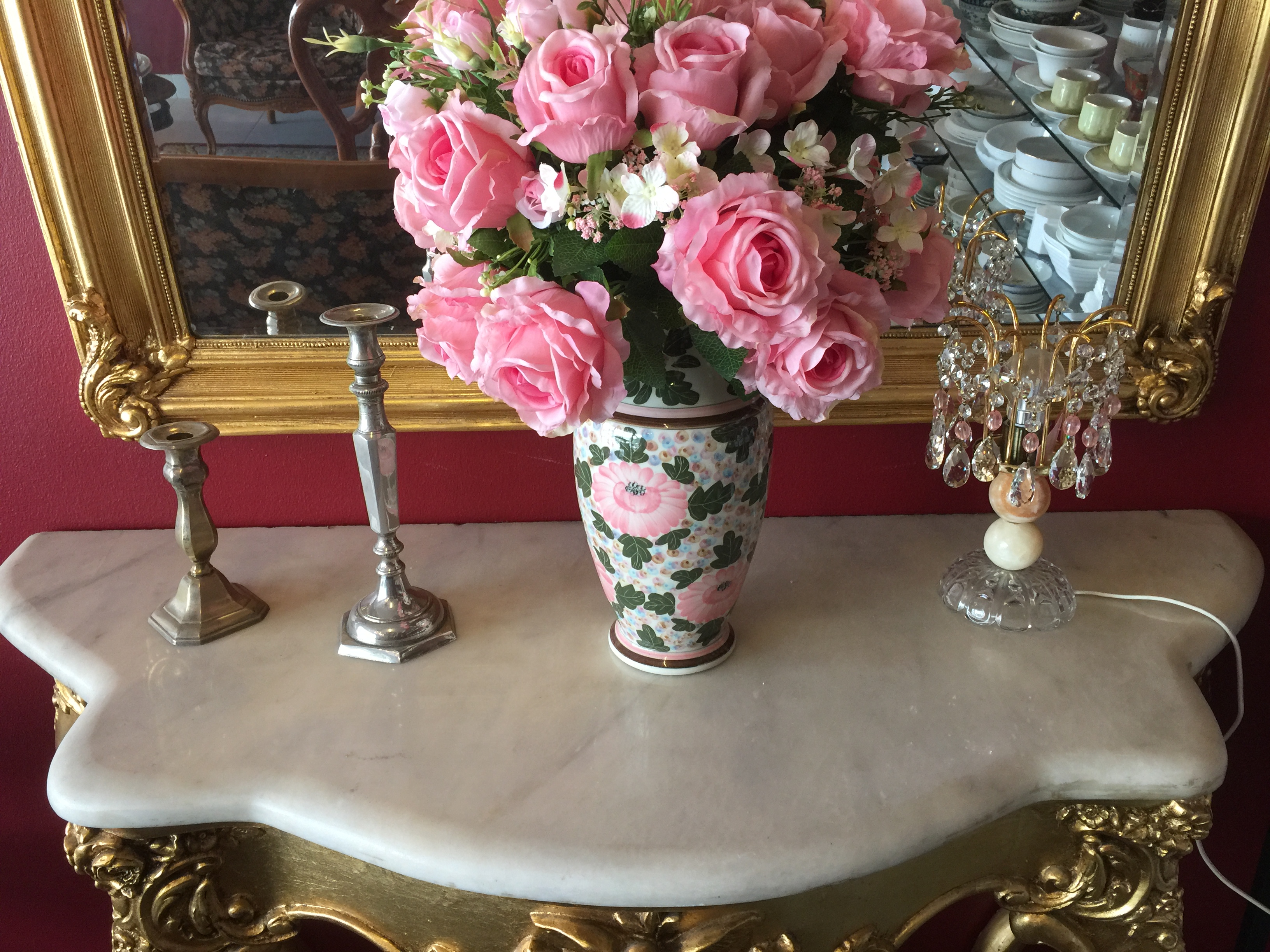 Console ไม้แกะสลักสีทองงานฝรั่งเศส