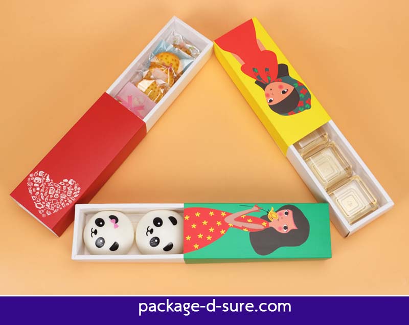 โปรโมชั่น//กล่องมาการองใส่ 6 ชิ้น 7x18.8x5.3 สีแดง หัวใจขาว