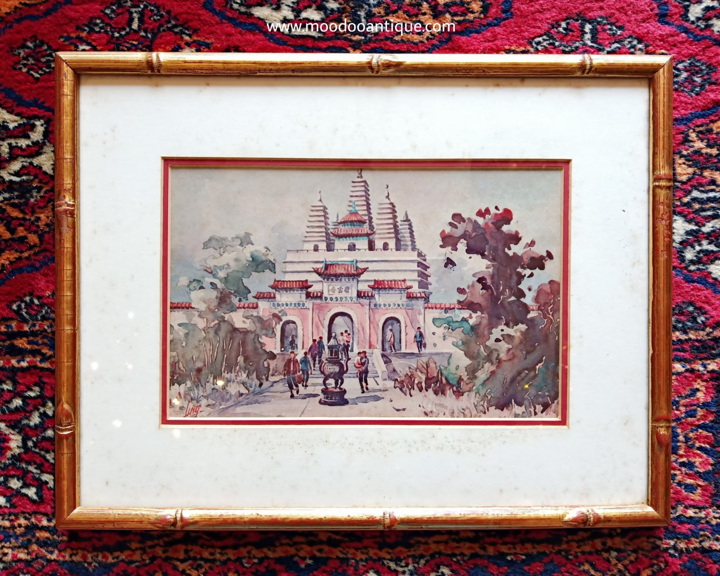 ภาพชุดสีน้ำเมืองจีน 4 ภาพ