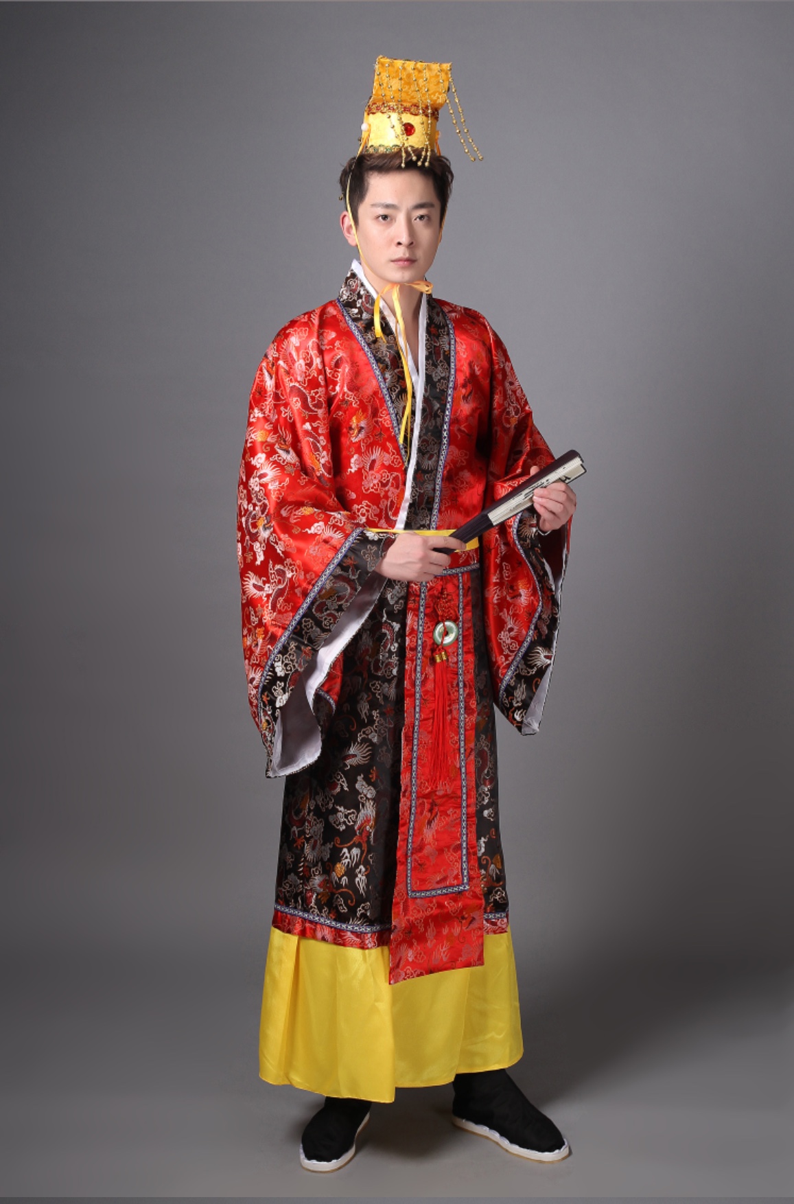 ชุดจักรพรรดิฮั่น สีแดง รหัส KK 107 สินค้าพร้อมส่ง