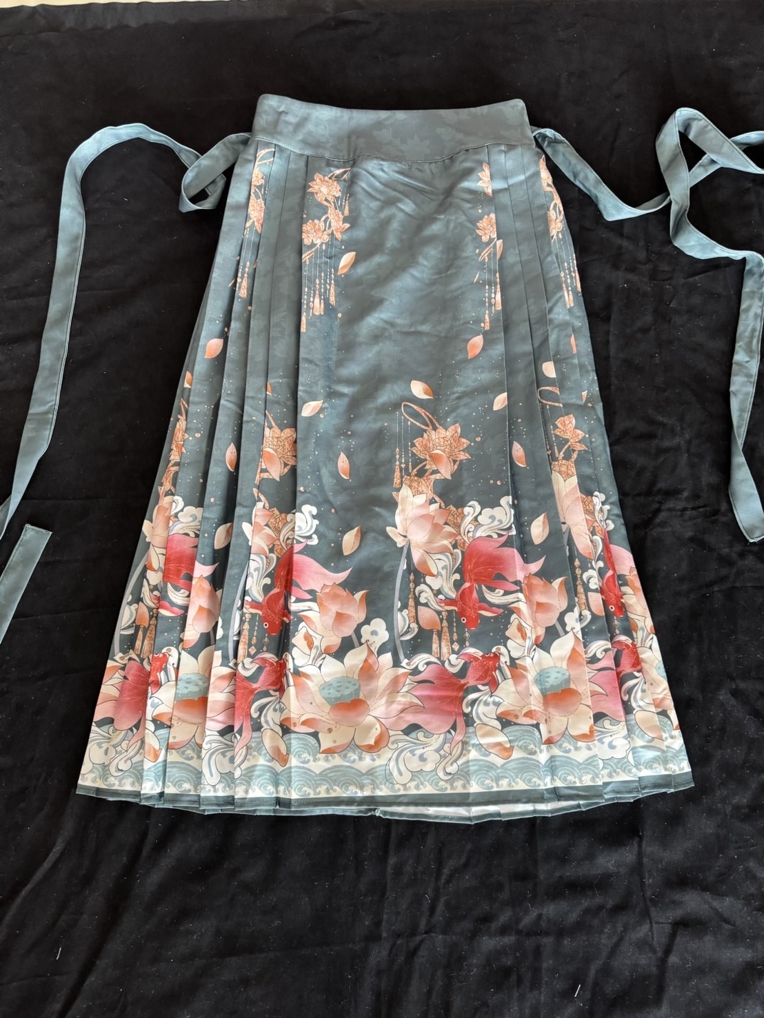 กระโปรงหม่าเมี่ยนยาว สีดำ #1