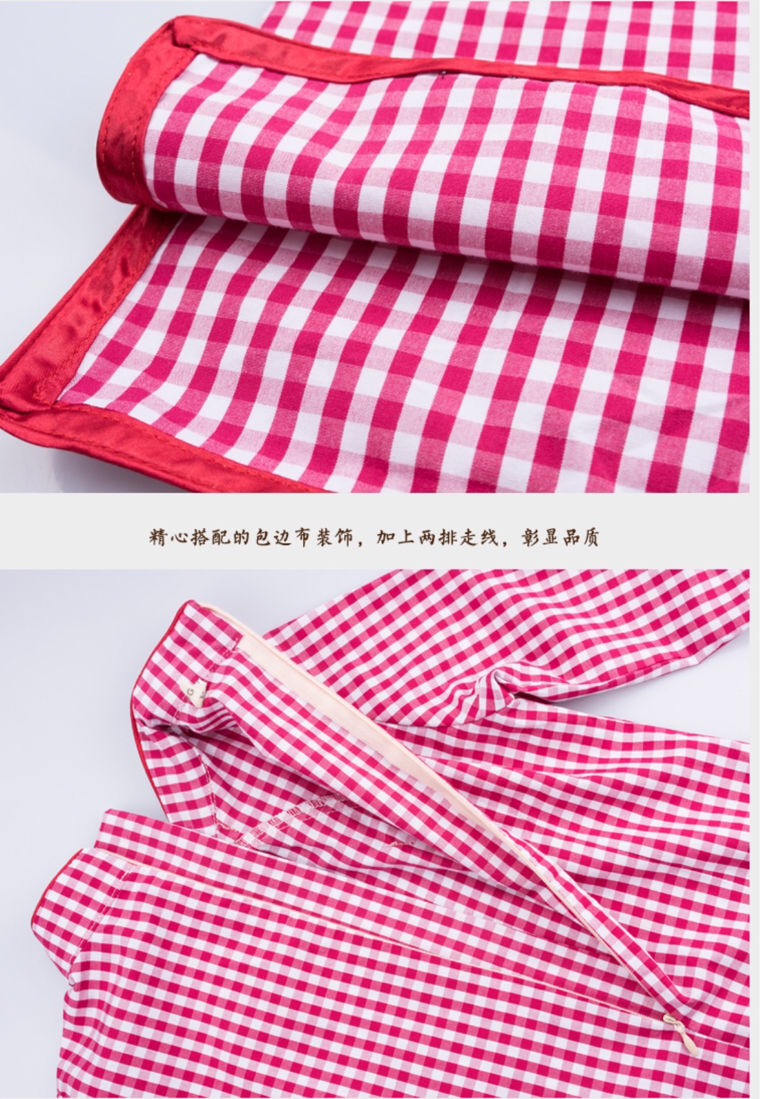 เดรสลายสก๊อตสีแดง. ผ้าฝ้าย รหัส SC 67 สินค้าพร้อมส่ง