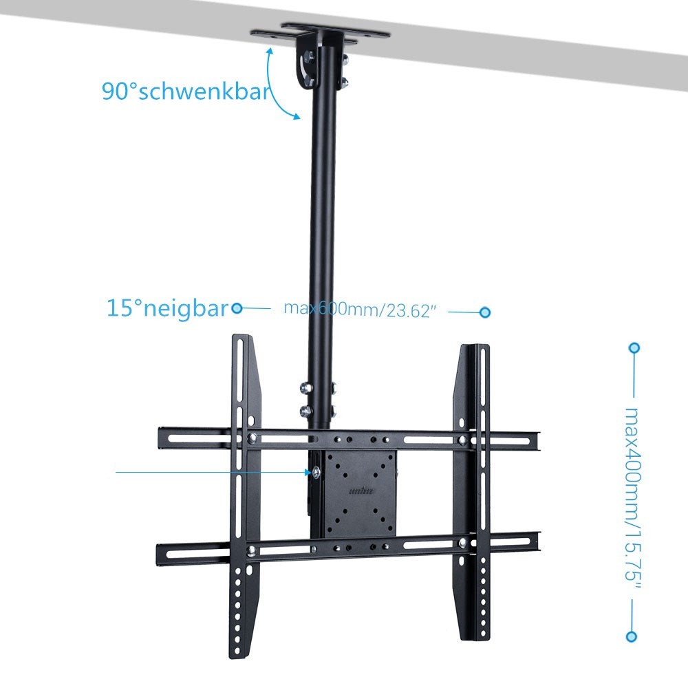 ขาแขวนทีวีติดเพดานแบบปรับได้เหมาะกับหน้าจอ LCD LED Plasma Monitor ขนาด 26-65 นิ้วส่วนใหญ่