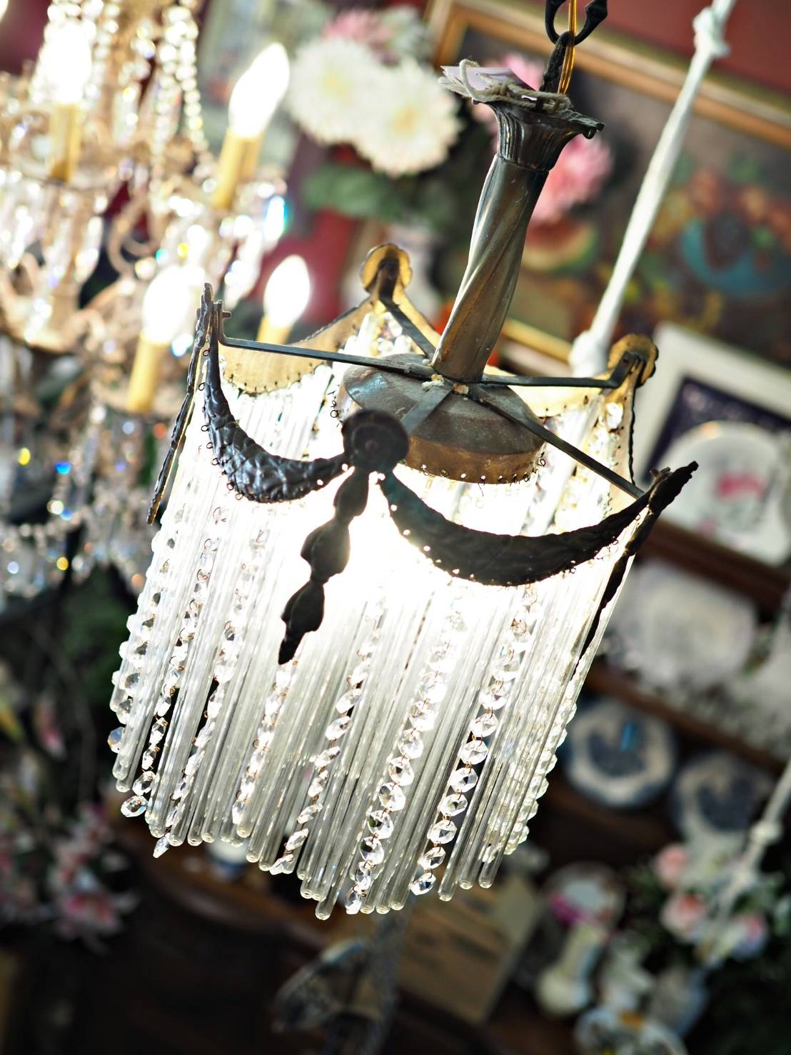 ขายแล้ว French Art Nouveau ฺBrass Chandelier