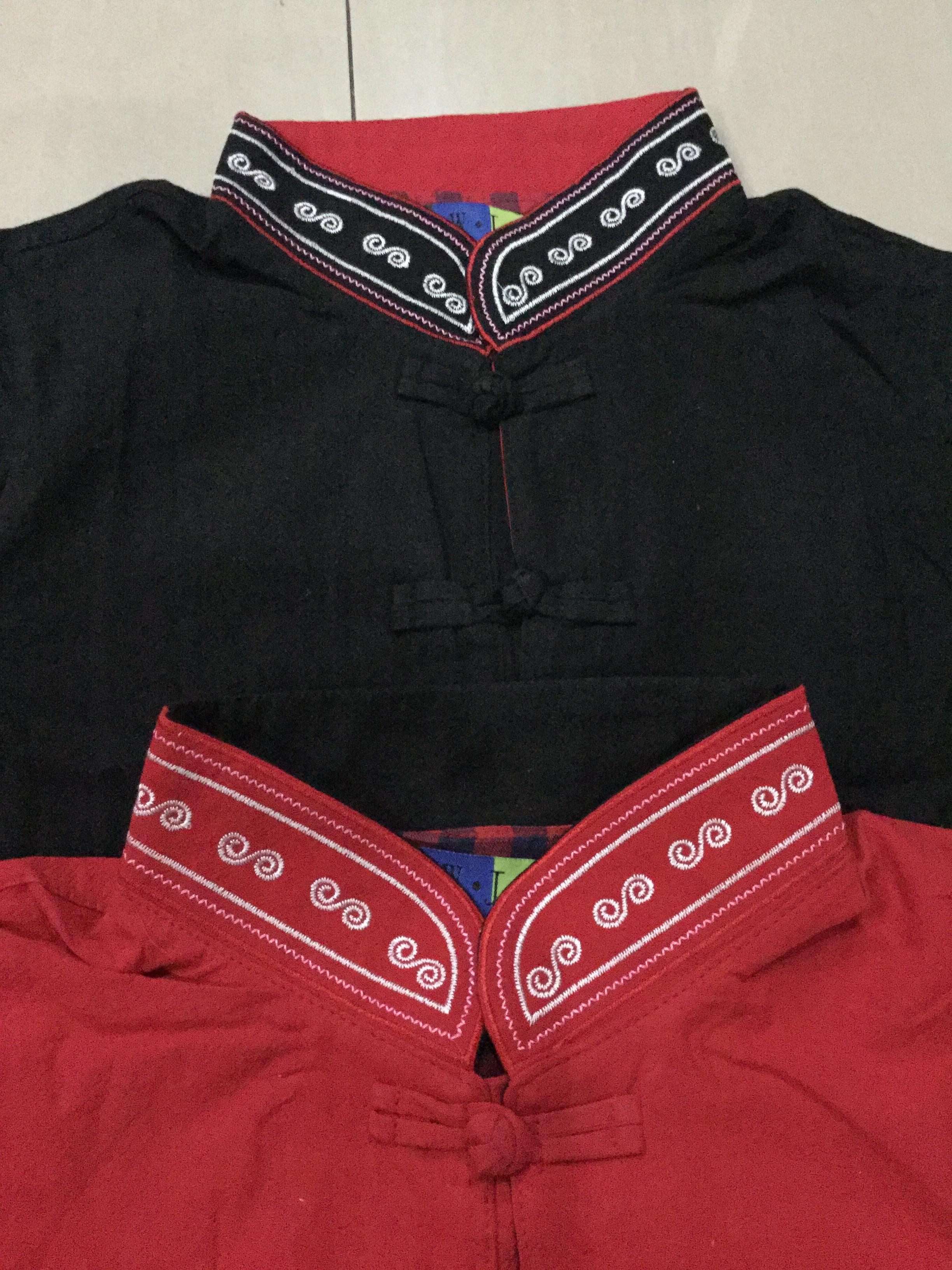 เสื้อจีนหญิงลายปัก สีแดง รหัส SH 65 สินค้าพร้อมส่ง