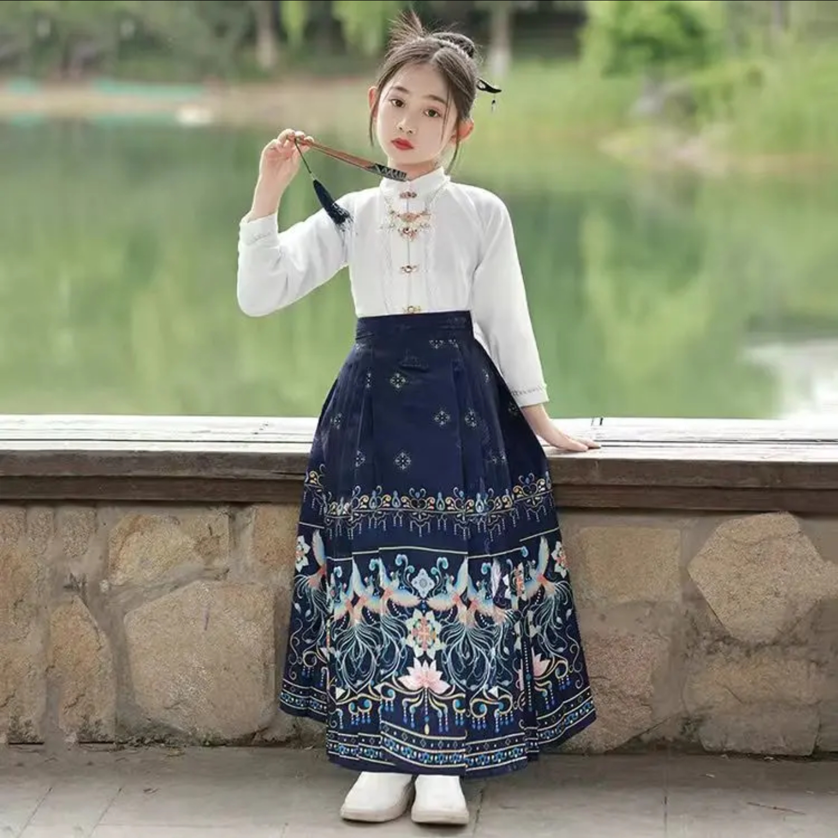 #หม่าเมี่ยนแขนยาว สีน้ำเงิน