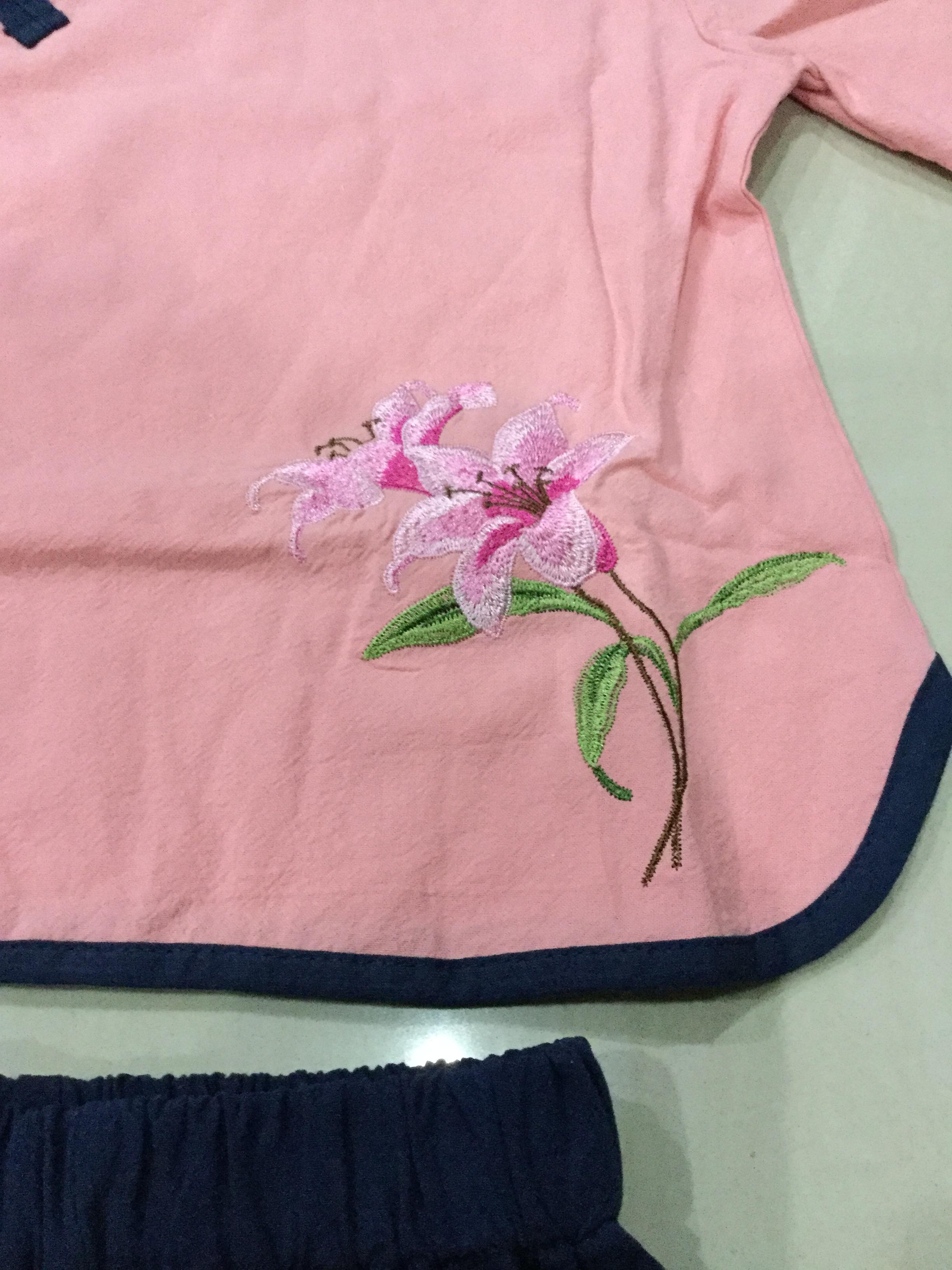 ชุดเสื้อโอรส +กางเกงน้ำเงิน ผ้าฝ้าย รหัส PE 58 สินค้าพร้อมส่ง