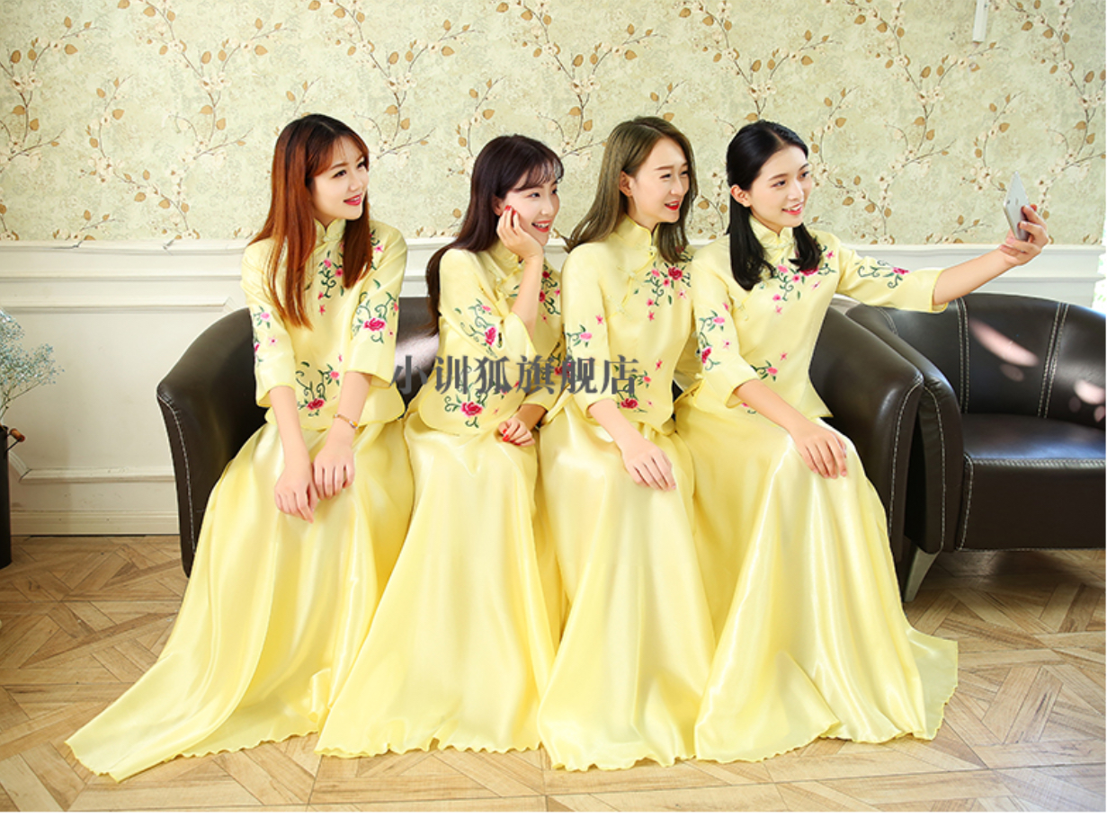 ชุดเสื้อ+กระโปรง สีเหลือง รหัส GH66 สินค้าพร้อมส่ง