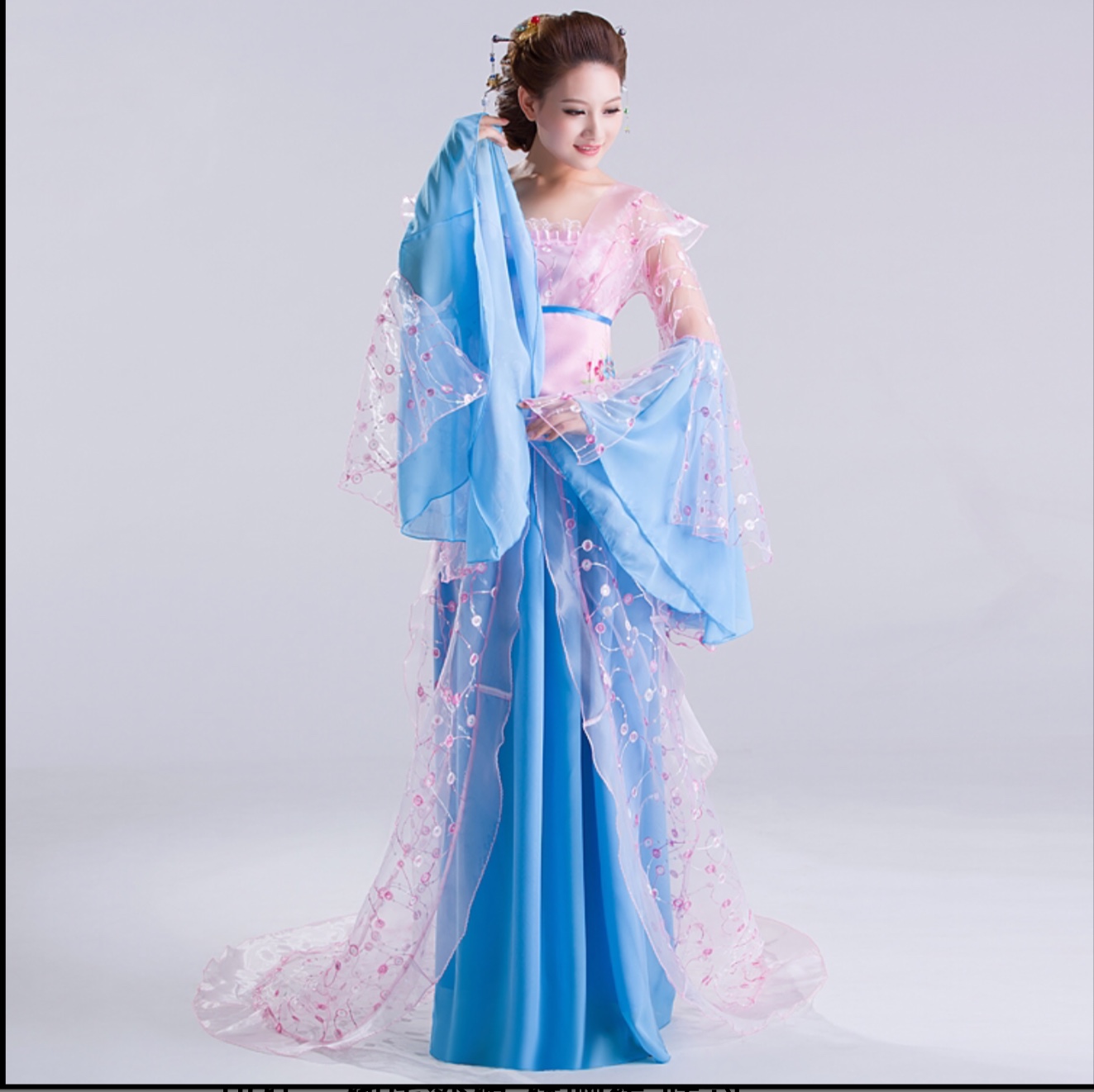 ชุดองค์หญิงราชวงค์ถังสีฟ้ารหัส VJ 148 สินค้าพร้อมส่ง