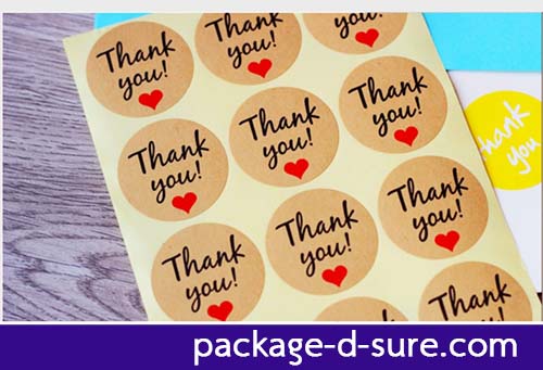 สติกเกอร์ THANK YOU วงกลมคราฟ แพ็ค 5 แผ่น 60 ดวง