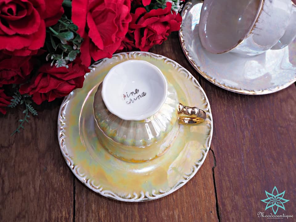 ชุดกาแฟ Fine china สีเงิน สีทอง