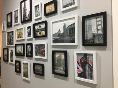 ชุดกรอบรูปติดผนัง สีขาวดำ 28 ชิ้น กรอบรูปตกแต่งบ้าน มีภาพตามแบบให้พร้อมวัสดุติดตั้ง Gallery Wall Frames set Black&White28