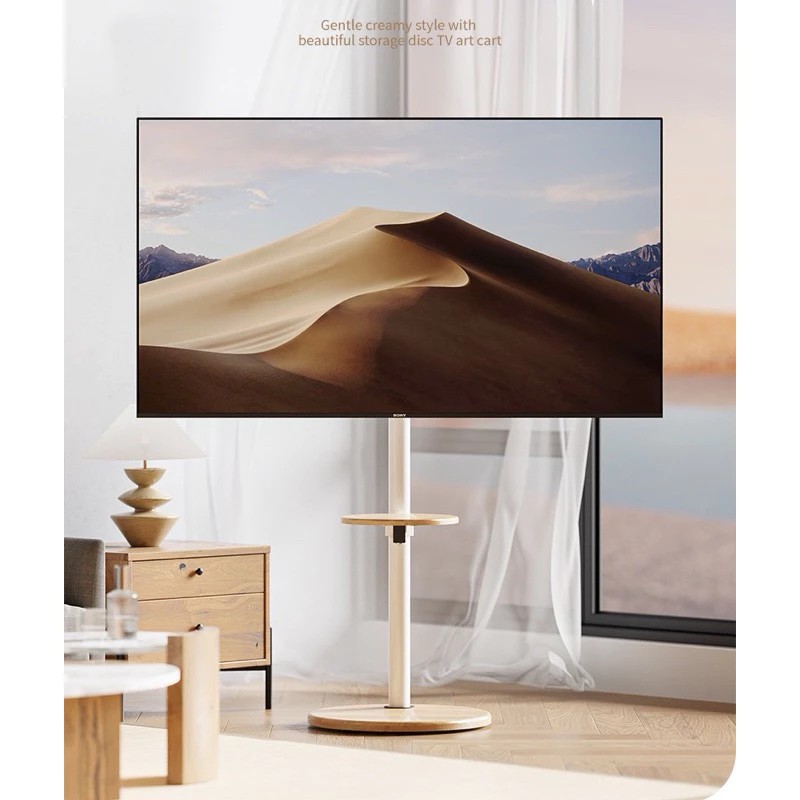 YP04 ขาตั้งทีวีตั้งพื้น 14-43นิ้ว มีล้อเลื่อน เคลื่อนย้ายง่าย มี2สี สีขาวYP04W-1 / สีดำYP04B