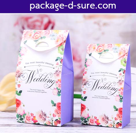 กล่องใส่ของชำร่วย เปิดบน ทรงสูง ลายดอกไม้