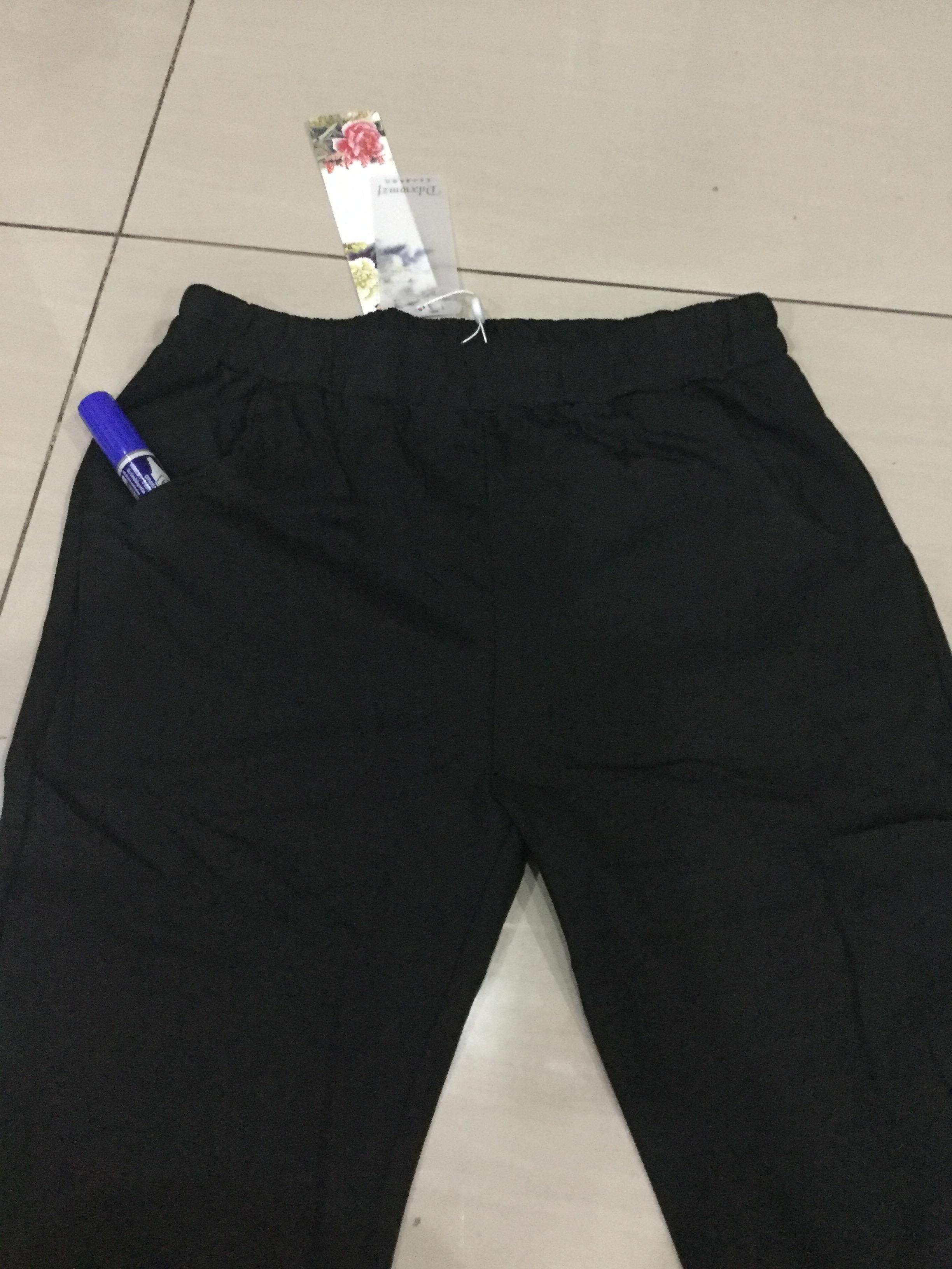 กางเกง ผ้าฝ้าย สีดำ รหัส V 34 สินค้าพร้อมส่ง