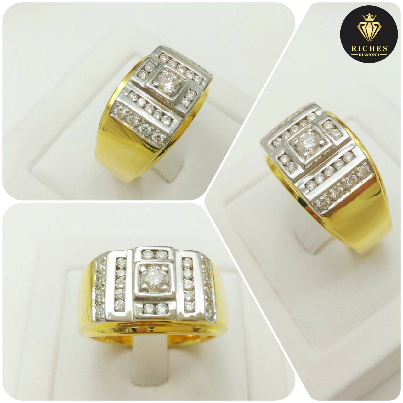แหวนเพชรผู้ชายแท้ 0.76 cts