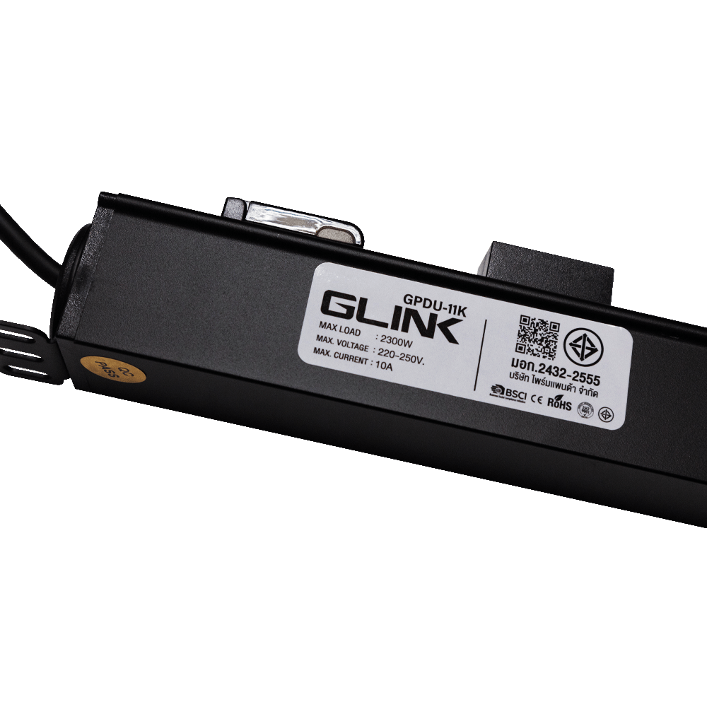 GPDU-11 BLACK / GPDU-11 BLUE รางปลั๊กไฟ 10ช่อง Surge Circuit Breaker 2m