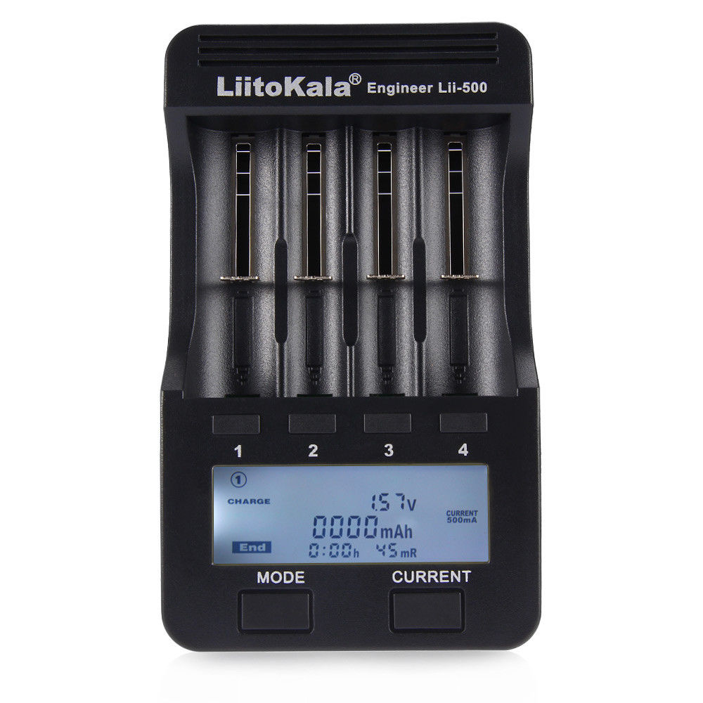 เครื่องชาร์จถ่าน Lii-500 แบบ 4 ก้อนพร้อมหน้าจอแสดงสถานะ